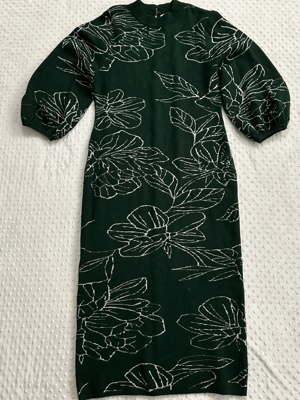 Apricot Dark Green Floral Sweater Dress (XL) - Picture 1 of 10